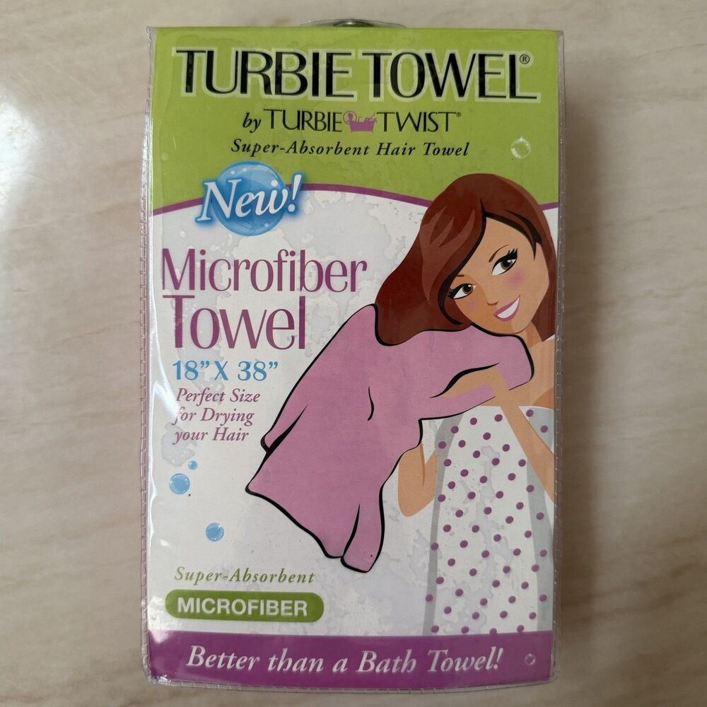 Turbie Twist Super-Absorbent Hair Towel Microfiber Pink 18"X 38"